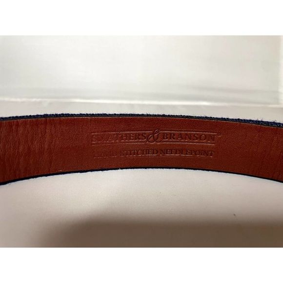 Nautical Anchor Pattern Belt in Brown and Blue - Picture 5 of 6